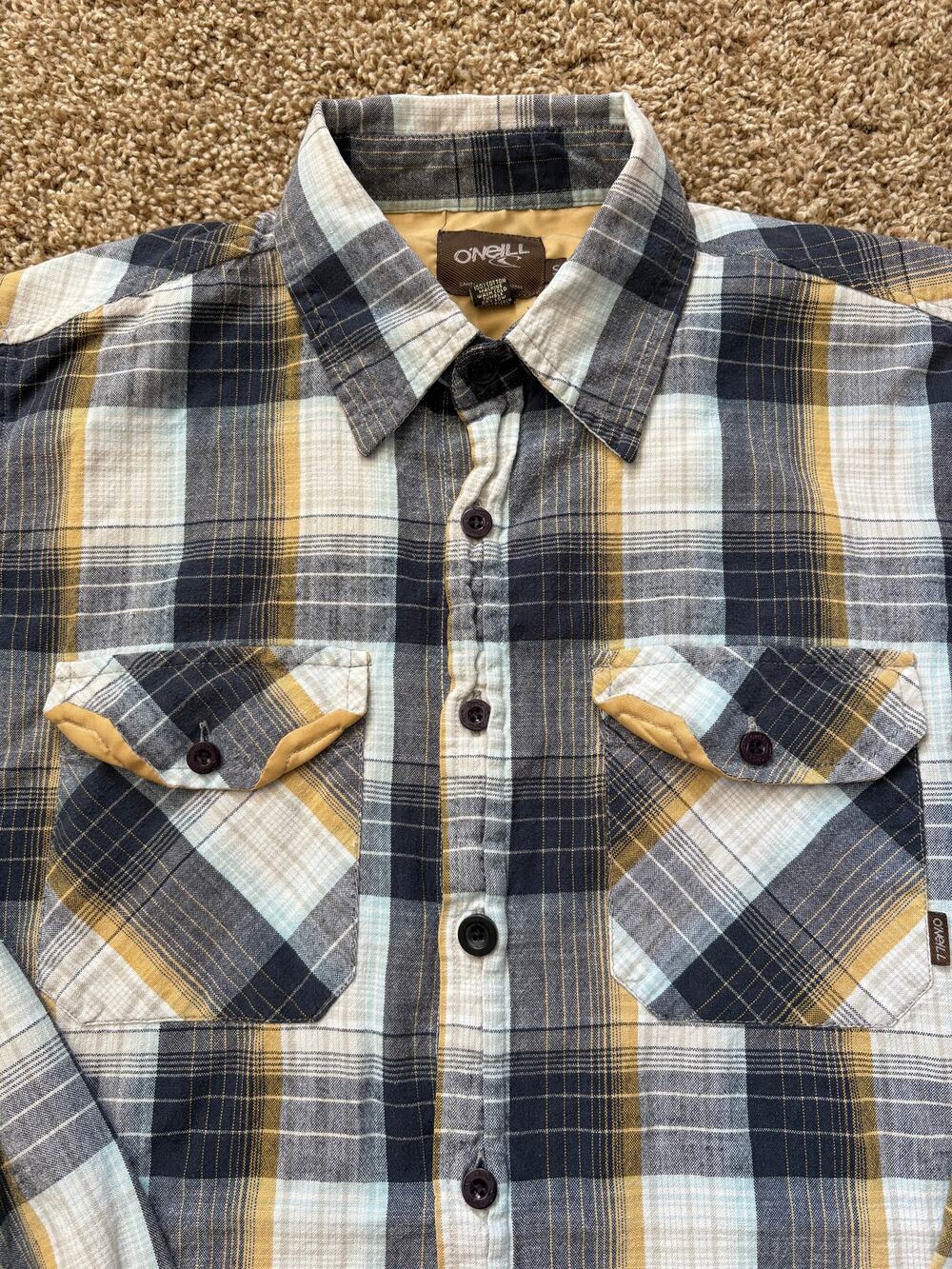 O'Neil Plaid Long Sleeve Button Up Shirt Size Small Y2K